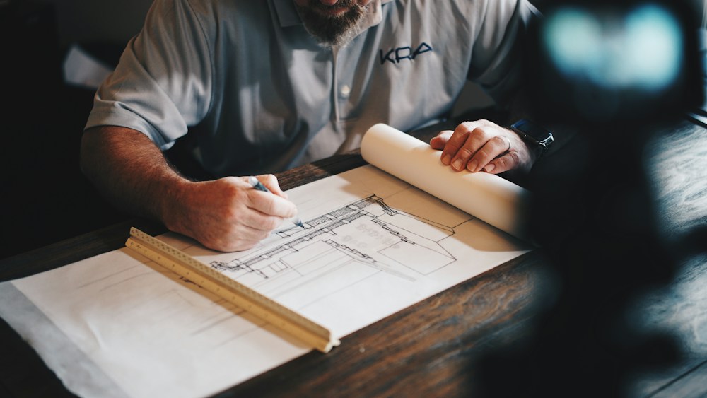Architectural plans and design workspace